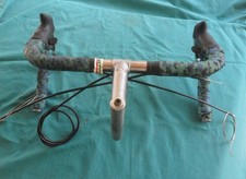 Manubrio 3ttt  Forma SL con leve freno Mirage Campagnolo e pipa 3ttt- bianchi-