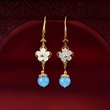 Orecchini perle giada naturale