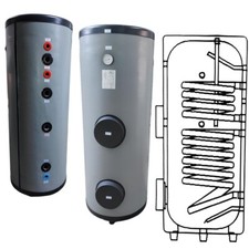 Accumulatore solare caldaia accumulatore acqua calda per pompe di calore 2 scambiatori di calore 200L