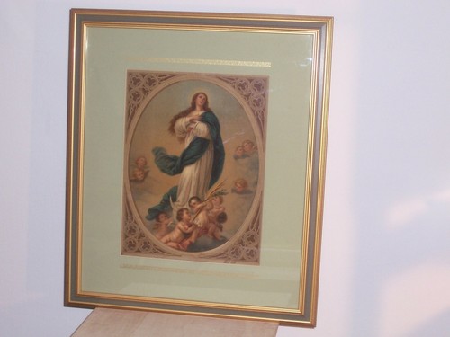 Madonna con putti alati stampa