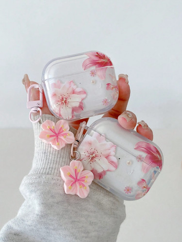 Custodia airpods floreale rosa - custodia,