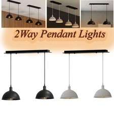 Lampada a sospensione 2 vie retrò industriale sospensione metallo plafoniera paralume E27