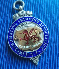 Argento & Smalto Portachiavi Medaglia Gallese Campionato Donna Lungo Distanza Da