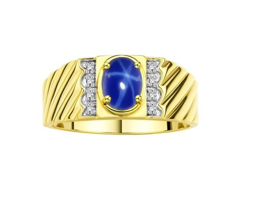Anello uomo stella zaffiro - stella,