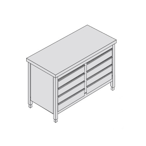 Cassettiera 100x70x85 acciaio
