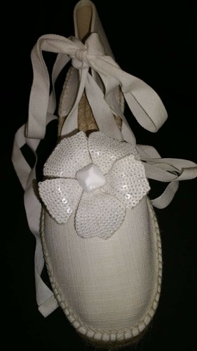 Espadrillas zeppa lacci alla