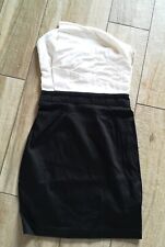 mini abito bianco e nero senza spalline sexy tubino vestito  schiena nuda Tg. XS