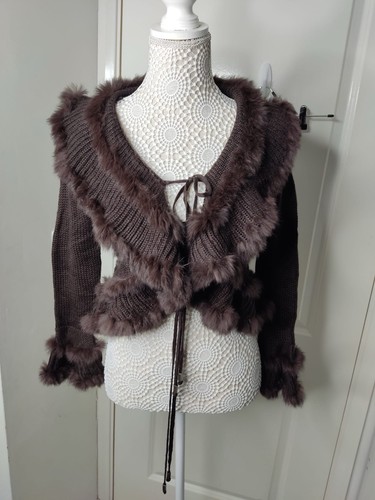 Cardigan bolero maglia marrone