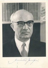 Amintore Fanfani - (Primo Ministro Italia) - Fotografia d'epoca firmata