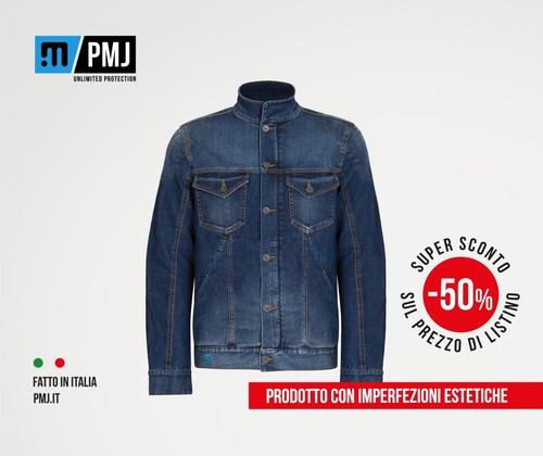 Giacca jeans moto pmj - da, con