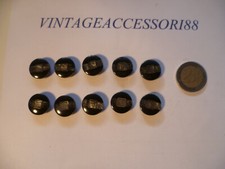 10 BOTTONI ROTONDI RESINA COLOR NERO GRIGIO ORO 10 X 17 MM SET ABITO MAGLIA