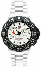 Orologio Tag Heuer Formula 1 Acciaio Inox Quadrante Bianco Sveglia Uomo 42mm WAH111B