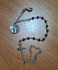 Gerardo Sacco bracciale argento 925 e zirconi sfaccettati con Croce di Polsi 