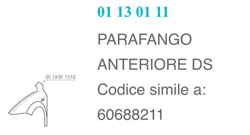 Parafango rhibo anteriore - parafango, dx