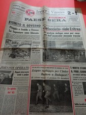 PAESE SERA 16-11-1966 INTER-VASAS 2-1 ALLUVIONE FIRENZE  CELENTANO GIORGIO GABER