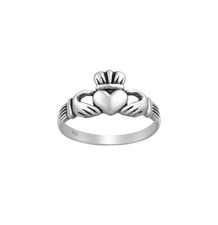 Anello in argento Claddagh amuleto celtico irlandese gioiello celtico cuore argento sterling 925