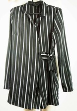 TERRANOVA Abito intero Tuta Corta Nera Righe Jumpsiut Black&White Size XS