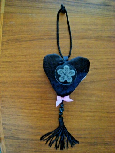 Tie back nero rosa cuore - nero,