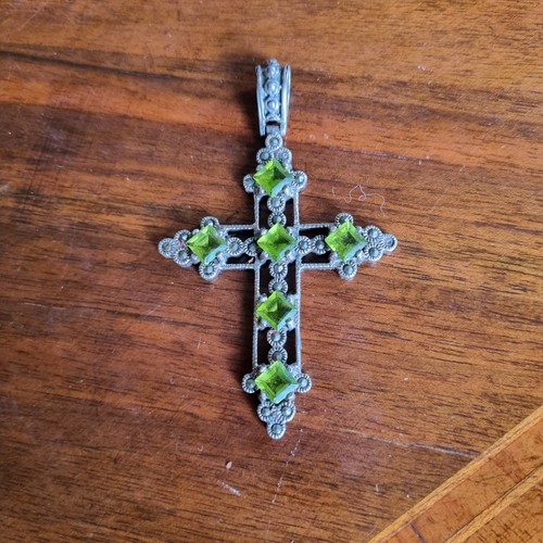 Ciondolo croce con cristalli - croce,
