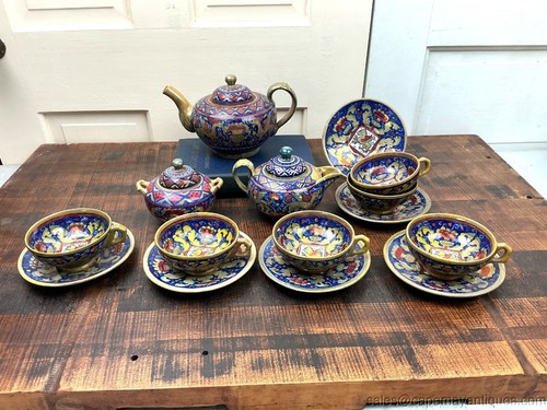 Antico set tè maiolica - set,