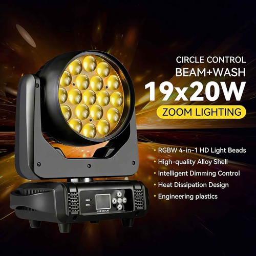 19x20w rgbw moving - head, beam