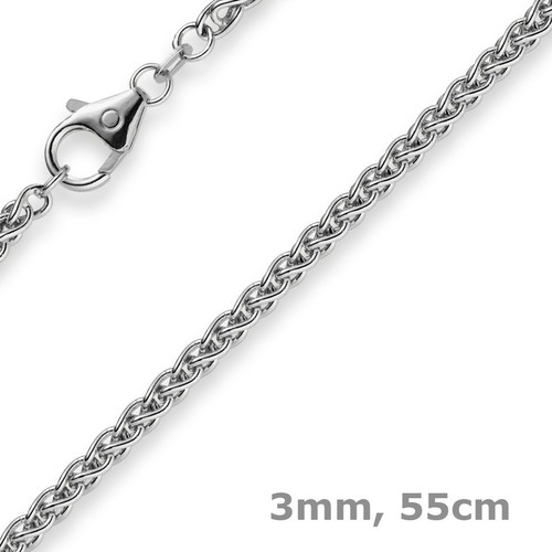 Collana treccia catenina - treccia, mm