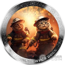 FIREFIGHTER CATS AI-NIMALS 1 oz moneta argento 1000 franchi Camerun 2025