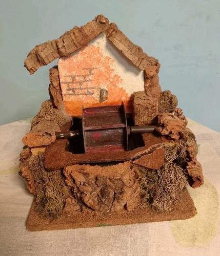 Vintage fontana per presepe - vintage,