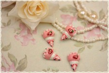 4pz miniatura resina doll house fimo cernit orecchini collane torta gelato