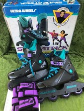 Vtg Wayne Gretzky Skate Attack Mirage Inline Skates Sz 9 Franklin Wrist Guard 