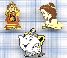 Lot 3 Pin's Beauty and The
