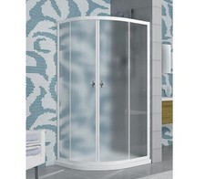 BOX DOCCIA SEMICIRCOLARE 80X80, 90X90, TONDO CRISTALLO 4 MM APERTURA SCORREVOLE