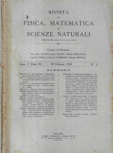 Rivista fisica matematica - rivista, fisica,