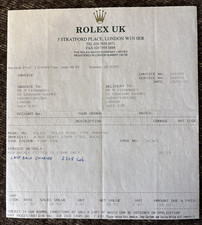 ROLEX Service Certificate