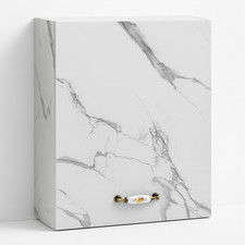 Mobile Cucina Pensile 1 Anta Componibile in Legno Colore BiancoMarmo 60x32 H72cm