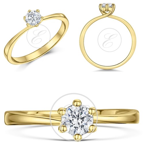9ct oro giallo diamante - giallo,