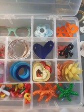 Lotto Stock 900gr Componenti In Acrilico Per Bijoux Borse Altro + Organizer 