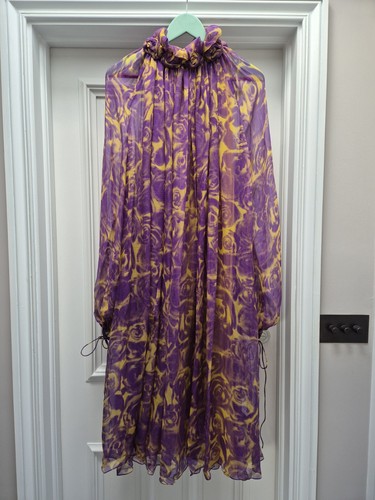Abito midi burberry chiffon - burberry,