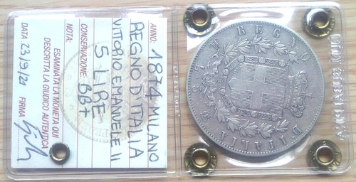 Lire 1874 regno italia re - 5,