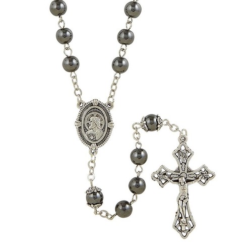 Rosario sacro cuore ematite - cuore,