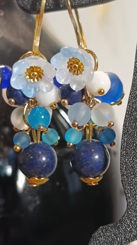 Orecchini fiori murano agata - fiori,