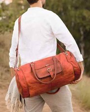 Borsone da uomo 30" trattato in vera pelle di capra borsone viaggio palestra ...