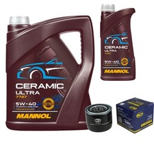 Sct Filtro Olio 6L mannol Ceramica 5W-40 per Fiat Ducato Box 120 Multijet 2.3 D