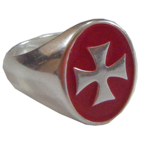 Anello croce templare bagno - anello,
