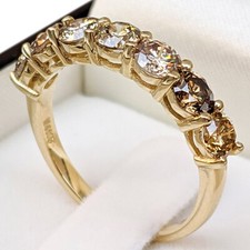 anello 2ct eternity donna oro con diamanti fancy Con Certificato