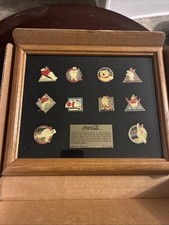 Set spille nostalgia Coca-Cola da collezione edizione limitata 276/2500 10 spille incorniciate