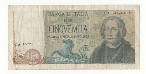 5000 lire colombo tipo decr - colombo, ii
