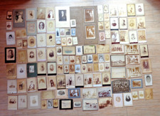 GRANDE LOTTO ANTICHE FOTOGRAFIE " CARTONATE " CABINET RITRATTI BIANCO NERO
