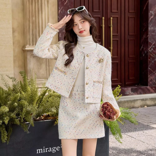 Completo elegante giacca tweed - elegante,