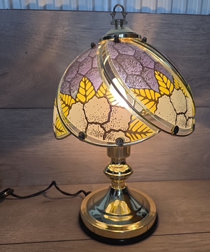 Lampada touch vetro floreale - vetro,